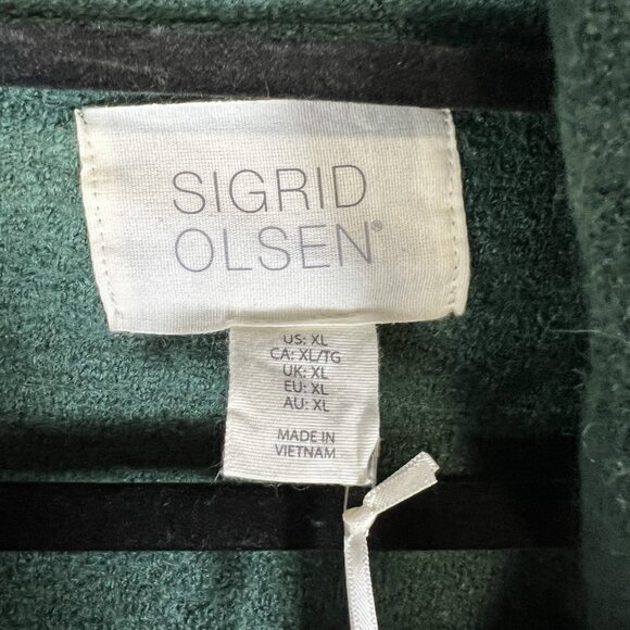 Sigrid Olsen Womens XL Cardigan Sweater Green Button NWT Wool Blend Boho - Picture 5 of 10